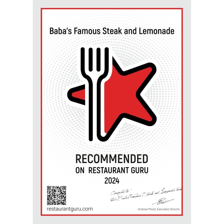 Baba's Famous Steak and Lemonade!